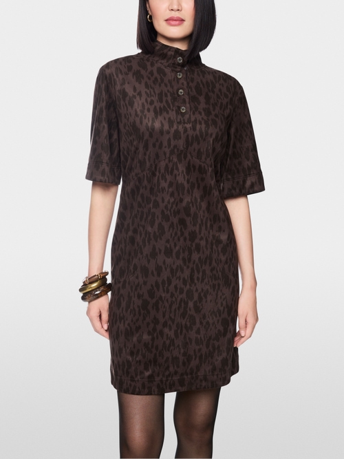 Faux suede dress with leopard print
