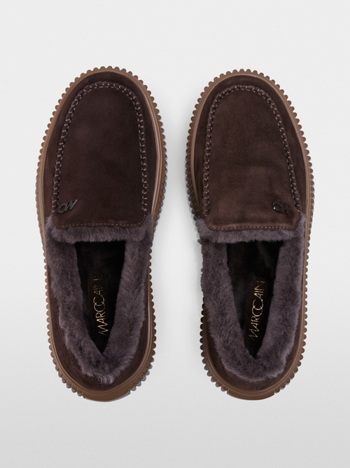 Loafers with lambskin