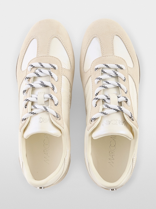 Nylon trainers with suede trim