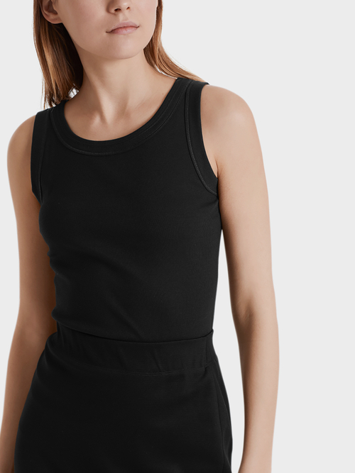 Tank top in fine ribbed jersey