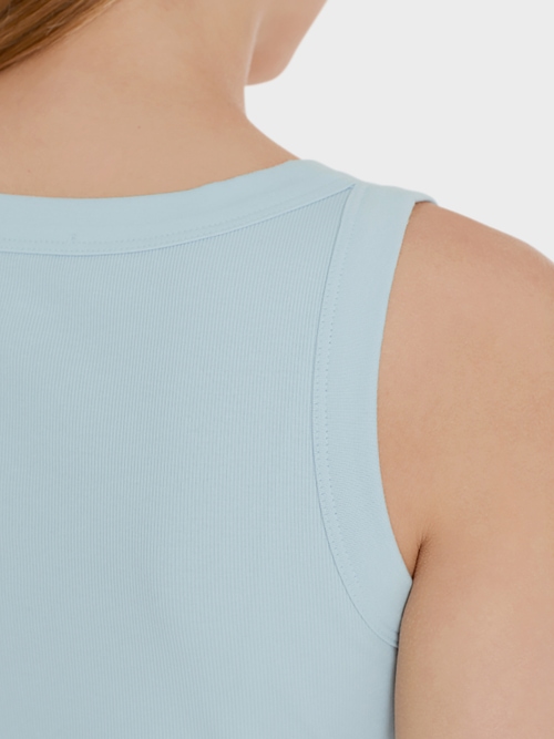 Fine-ribbed tank top