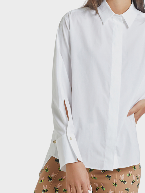Baumwollbluse mit Knopfdetails