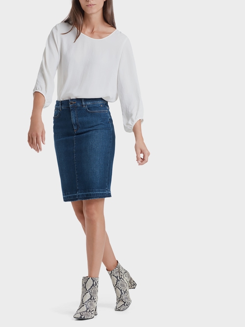 Jeansrock mit hohem Bund