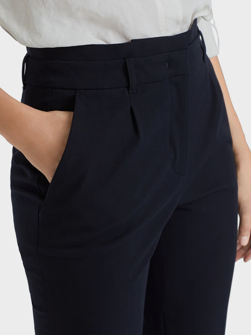 Tapered pleated front pants