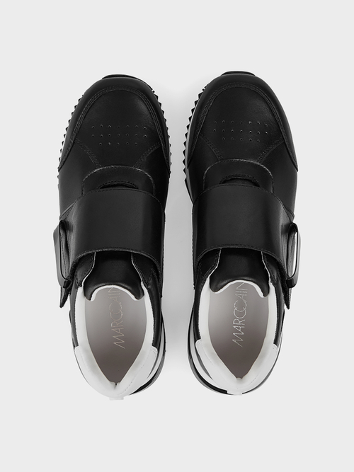 Ledersneaker mit Klettschließe