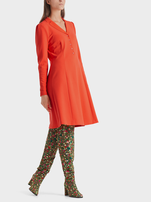 Jerseykleid mit Strickkragen