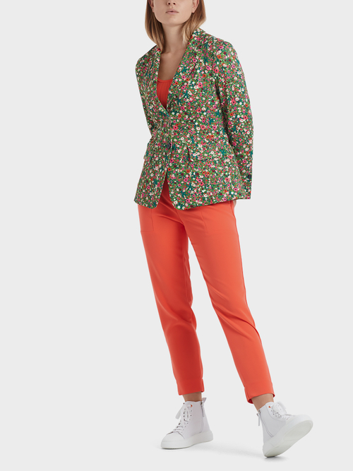 Zweiknopfblazer mit Millefleurs-Print