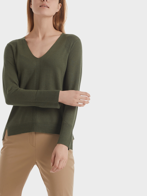 Feinstrickpullover mit Seide