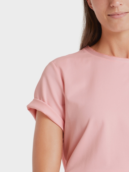 Baumwoll-T-Shirt mit Seidenkante