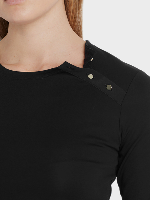 Tee-shirt à boutons métallisés