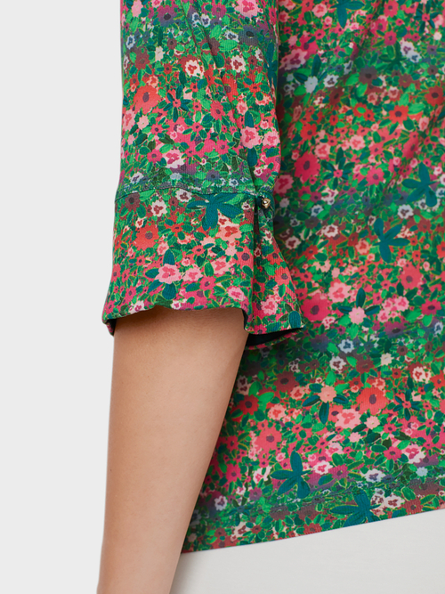 Jerseyshirt mit Millefleurs-Print
