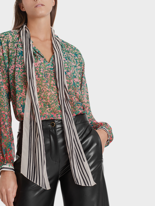 Weite Bluse mit Millefleurs-Print