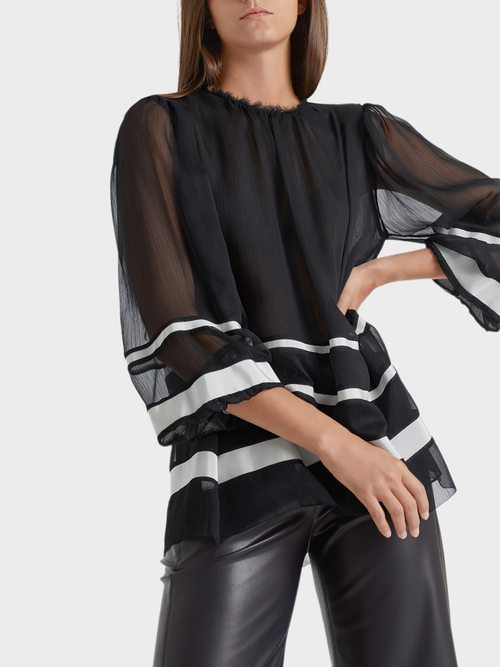 Weite Bluse aus Crêpe