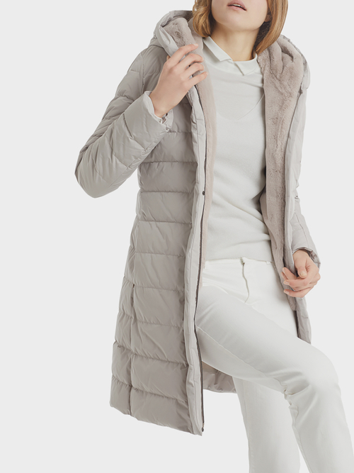 Down Coat with Fun Fur Vest
