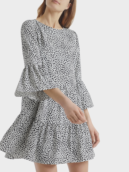Weites Kleid mit Animal-Print