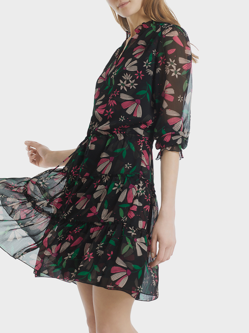 Florales Kleid aus Chiffon