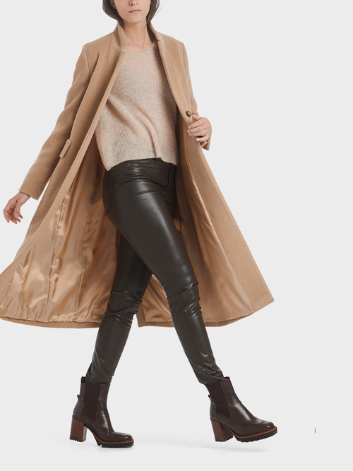 Long manteau en mélange d'alpaga