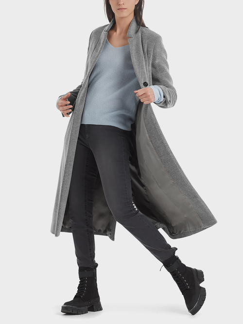 Manteau long en mélange d'alpaga