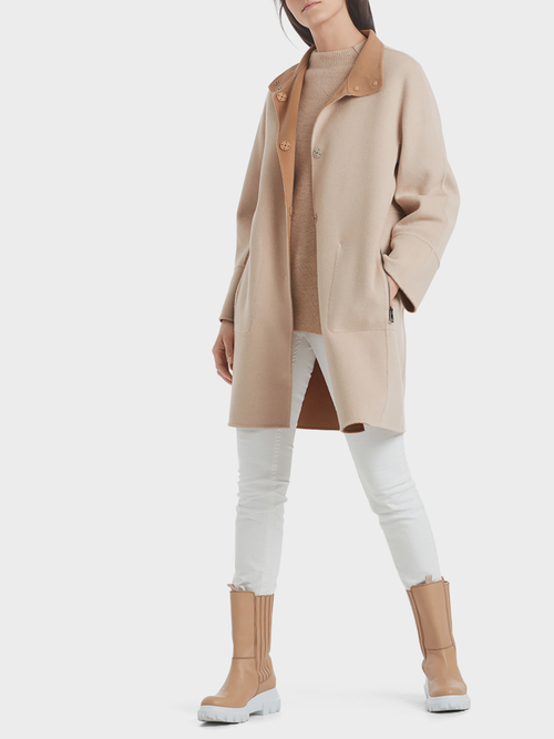 Reversible coat with cashmere