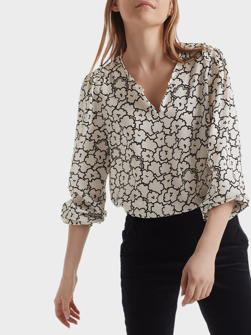 Blouse met waterlelieprint