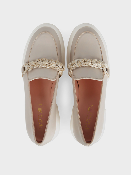 College-Loafer mit Glitter-Schmuckdetail