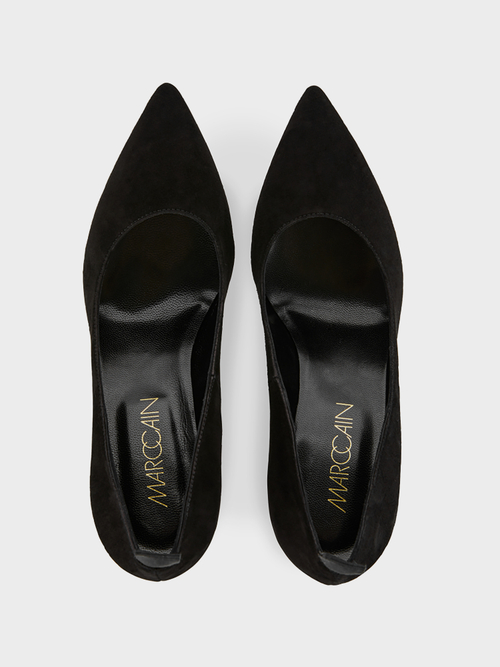 Velours-Pumps mit Blockabsatz