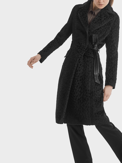 Faux fur coat in an alpaca blend