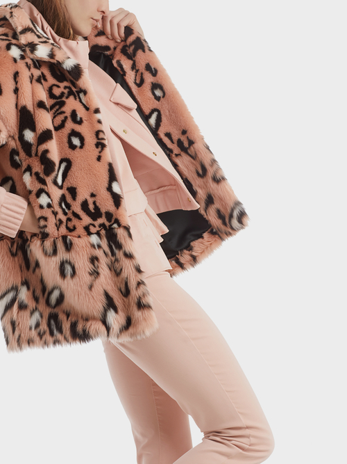 Glamouröse Leo-Fun-Fur-Jacke