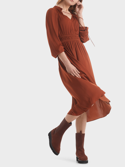 Maxi dress with smocked details