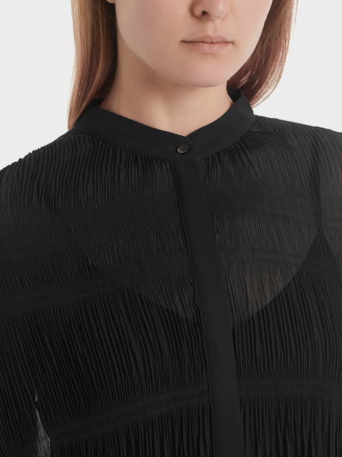Robe chemisier à effets plissés