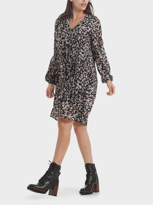 Fil coupé dress with millefleurs print