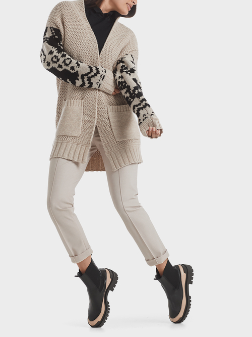 Veste maille de laine à motif norvégien