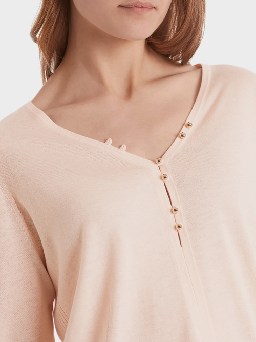Fine-knit sweater with button details