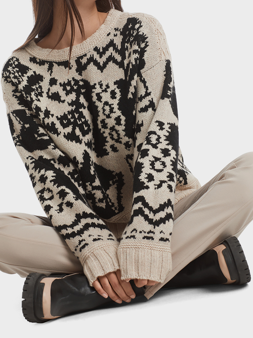 Jacquardpullover mit Norwegermuster