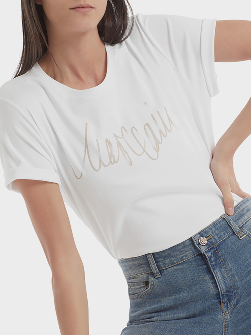Logo T-shirt with glitter print