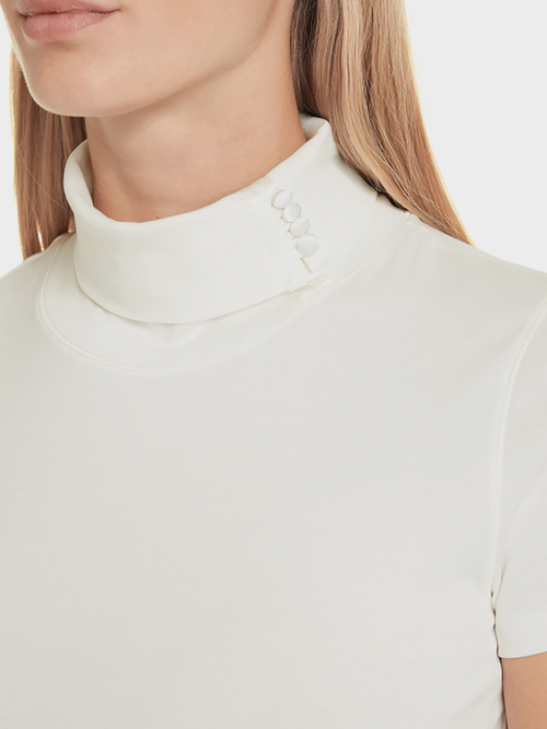 Jersey-T-Shirt mit Rollkragen