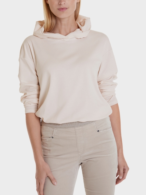 Hoodie top in cotton jersey