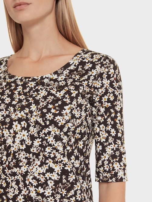 Tee-shirt en coton, imprimé mille-fleurs