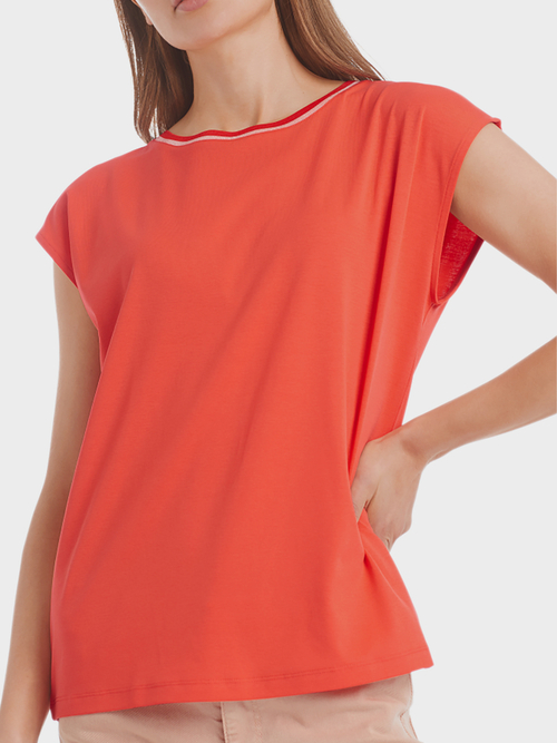 Easy-going top in cotton jersey