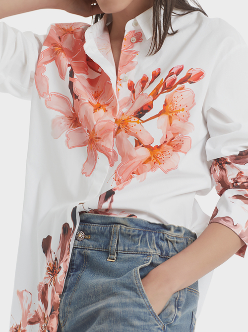 Katoenen blouse met bloemenprint