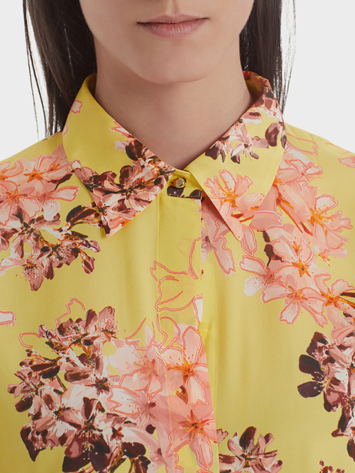Gebloemde blouse van viscose en zijde