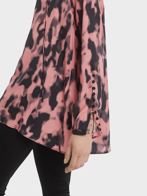 Weite Print-Bluse aus Satin