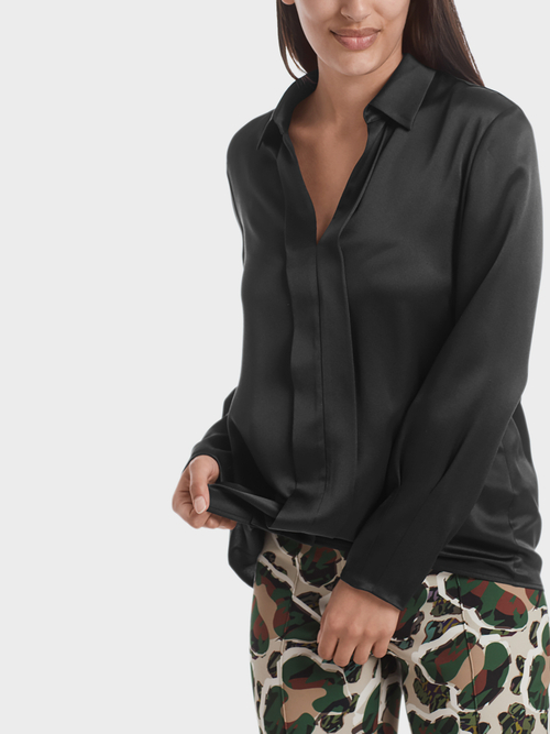 Elegant blouse-style top in silk satin