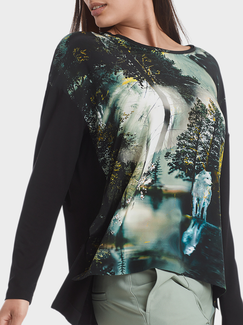 Bedrukt blouseshirt met zijde