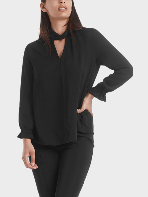 Blouseshirt met bijzondere kraag