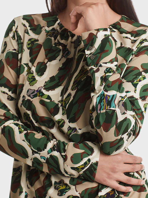 Blouseshirt met camouflageprint
