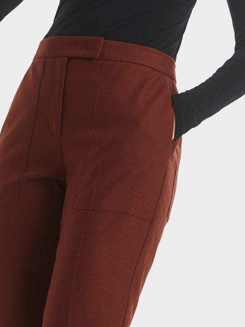 Tapered wool flannel pants