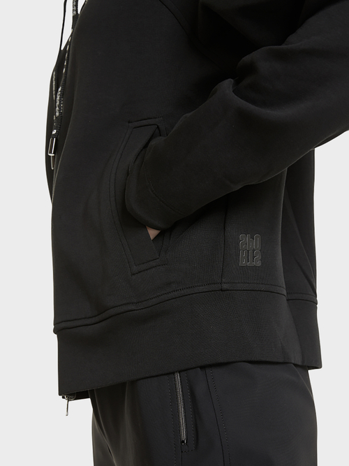 Hooded jacket in stretch cotton