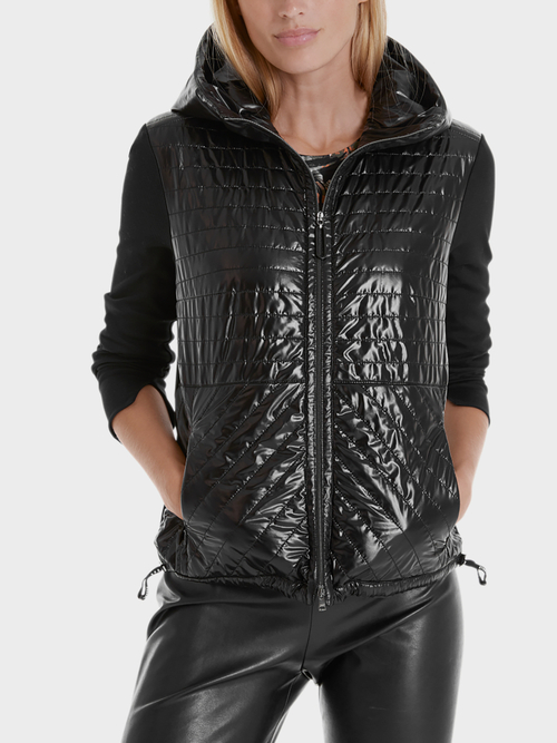 Veste à capuche en matières mélangées