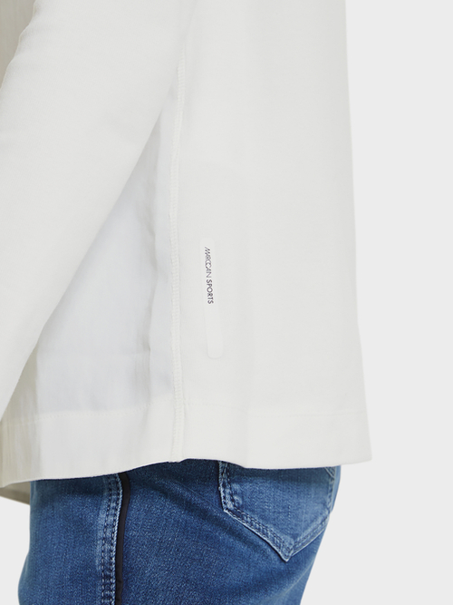 Blouseshirt van een materiaalmix
